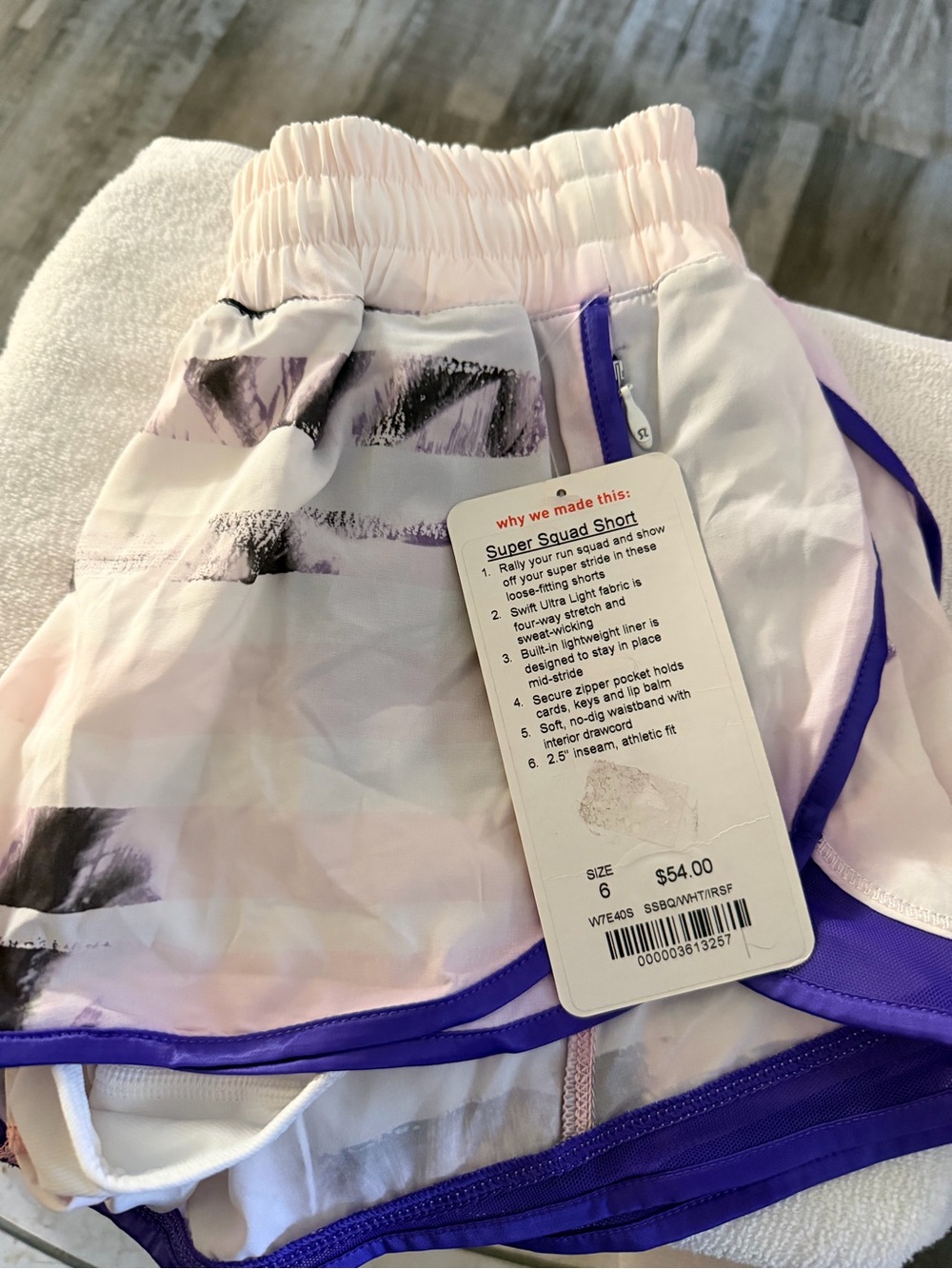 lululemon athletica  Super Squad Short - Light Pink with Purple Trim